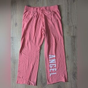 Victoria's Secret PINK‎ Women's Angel Graphic Raw Hem Sweatpants Wide Leg